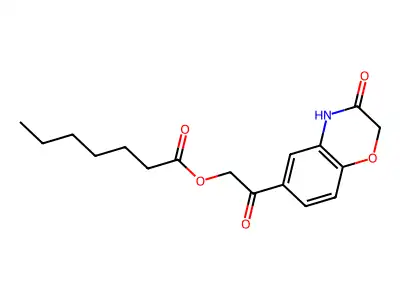 [2-oxo-2-(3-oxo-4H-1,4-benzoxazin-6-yl)ethyl] heptanoate structure
