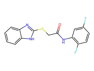 2-(1H-benzimidazol-2-ylsulfanyl)-N-(2,5-difluorophenyl)acetamide structure