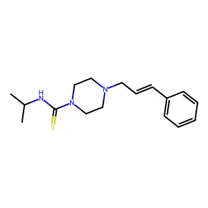 4-[(E)-3-phenylprop-2-enyl]-N-propan-2-ylpiperazine-1-carbothioamide structure