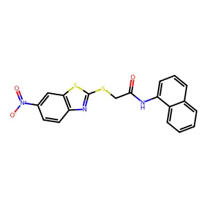 N-naphthalen-1-yl-2-[(6-nitro-1,3-benzothiazol-2-yl)sulfanyl]acetamide structure