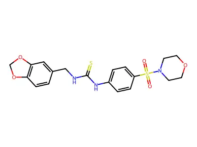 1-(1,3-Benzodioxol-5-ylmethyl)-3-(4-morpholin-4-ylsulfonylphenyl)thiourea structure