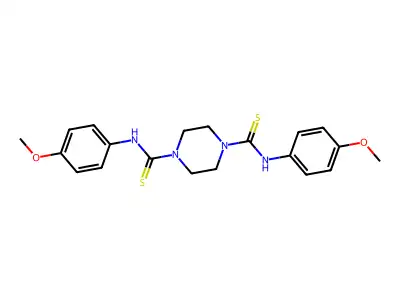 1-N,4-N-bis(4-methoxyphenyl)piperazine-1,4-dicarbothioamide structure