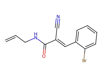 3-(2-bromophenyl)-2-cyano-N-(prop-2-en-1-yl)prop-2-enamide structure