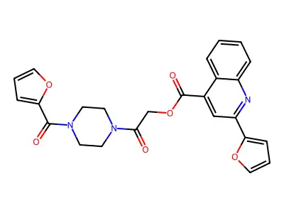 2-(4-(Furan-2-carbonyl)piperazin-1-yl)-2-oxoethyl 2-(furan-2-yl)quinoline-4-carboxylate structure