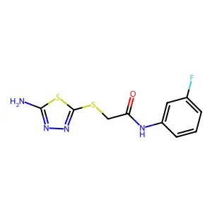 2-((5-Amino-1,3,4-thiadiazol-2-yl)thio)-N-(3-fluorophenyl)acetamide structure