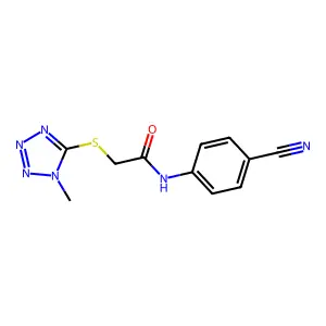 N-(4-cyanophenyl)-2-(1-methyltetrazol-5-yl)sulfanylacetamide structure
