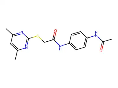 N-(4-acetamidophenyl)-2-(4,6-dimethylpyrimidin-2-yl)sulfanylacetamide structure