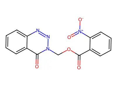 (4-oxobenzo[d][1,2,3]triazin-3(4H)-yl)methyl 2-nitrobenzoate structure