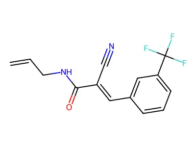 2-cyano-N-(prop-2-en-1-yl)-3-[3-(trifluoromethyl)phenyl]prop-2-enamide structure