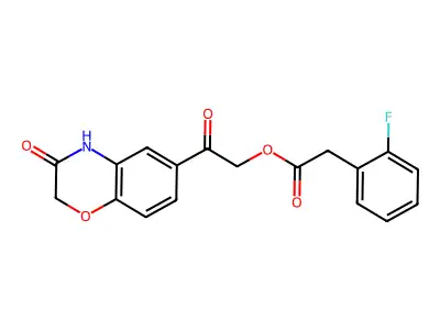 [2-oxo-2-(3-oxo-4H-1,4-benzoxazin-6-yl)ethyl] 2-(2-fluorophenyl)acetate structure