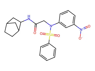 N-bicyclo[2.2.1]hept-2-yl-2-[{3-nitrophenyl}(phenylsulfonyl)amino]acetamide structure