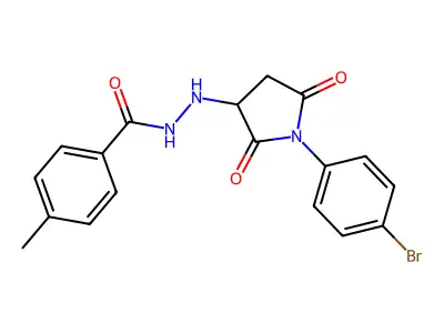 N'-[1-(4-bromophenyl)-2,5-dioxopyrrolidin-3-yl]-4-methylbenzohydrazide structure