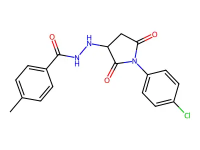 N'-[1-(4-chlorophenyl)-2,5-dioxopyrrolidin-3-yl]-4-methylbenzohydrazide structure