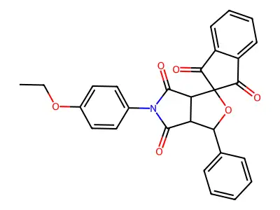 5-(4-ethoxyphenyl)-1-phenylspiro[3a,6a-dihydro-1H-furo[3,4-c]pyrrole-3,2'-indene]-1',3',4,6-tetrone structure