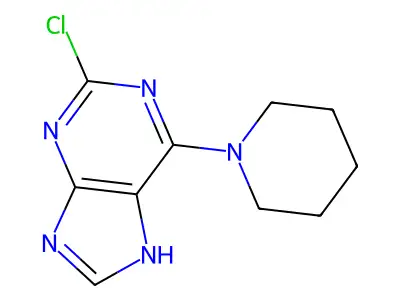 2-chloro-6-(piperidin-1-yl)-9H-purine structure