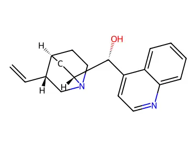(S)-[(2S,4R,5S)-5-ethenyl-1-azabicyclo[2.2.2]octan-2-yl]-quinolin-4-ylmethanol structure