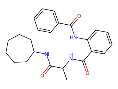 2-benzamido-N-[1-(cycloheptylamino)-1-oxopropan-2-yl]benzamide structure