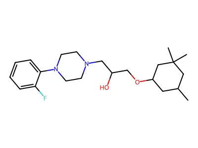 1-[4-(2-Fluorophenyl)piperazin-1-yl]-3-(3,3,5-trimethylcyclohexyl)oxypropan-2-ol structure