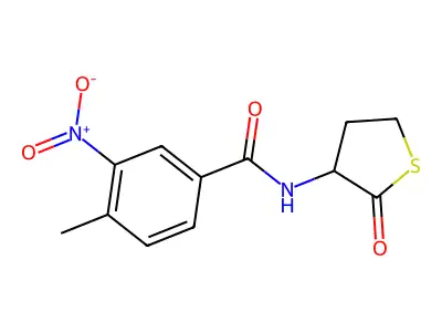 4-methyl-3-nitro-N-(2-oxothiolan-3-yl)benzamide structure