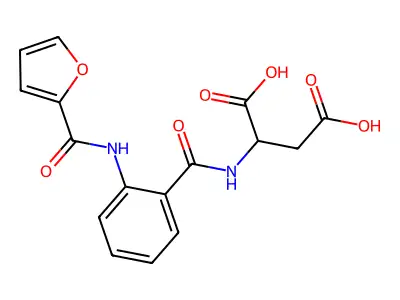 N-[2-(2-furoylamino)benzoyl]aspartic acid structure