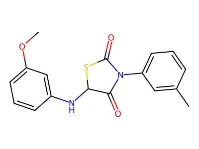 5-(3-Methoxyanilino)-3-(3-methylphenyl)-1,3-thiazolidine-2,4-dione structure