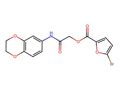 [(2,3-Dihydro-1,4-benzodioxin-6-yl)carbamoyl]methyl 5-bromofuran-2-carboxylate structure