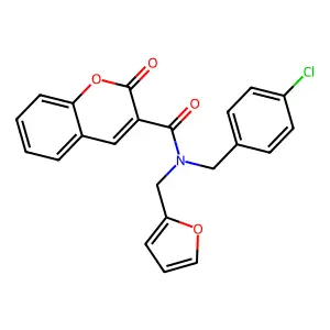 N-(4-chlorobenzyl)-N-(furan-2-ylmethyl)-2-oxo-2H-chromene-3-carboxamide structure
