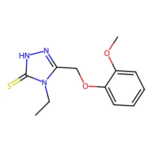 4-Ethyl-5-(2-methoxy-phenoxymethyl)-4H-[1,2,4]triazole-3-thiol structure