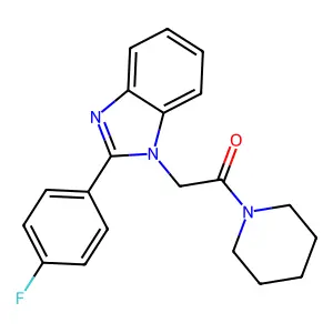 2-[2-(4-Fluorophenyl)benzimidazol-1-yl]-1-piperidin-1-ylethanone structure
