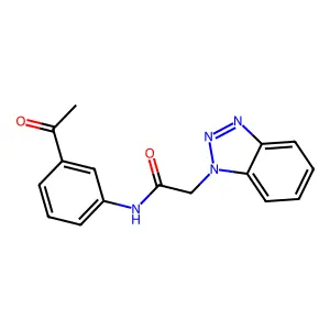 N-(3-acetylphenyl)-2-(1H-benzotriazol-1-yl)acetamide structure