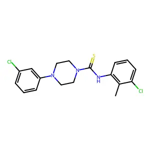 N-(3-chloro-2-methylphenyl)-4-(3-chlorophenyl)piperazine-1-carbothioamide structure