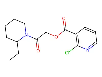 2-(2-Ethylpiperidin-1-yl)-2-oxoethyl 2-chloropyridine-3-carboxylate structure