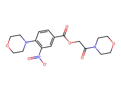 (2-Morpholin-4-yl-2-oxoethyl) 4-morpholin-4-yl-3-nitrobenzoate structure