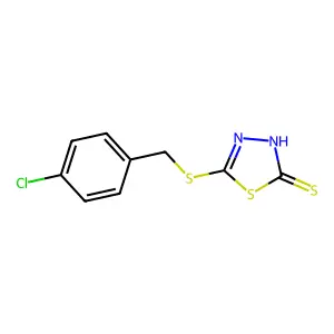5-{[(4-Chlorophenyl)methyl]sulfanyl}-1,3,4-thiadiazole-2-thiol structure