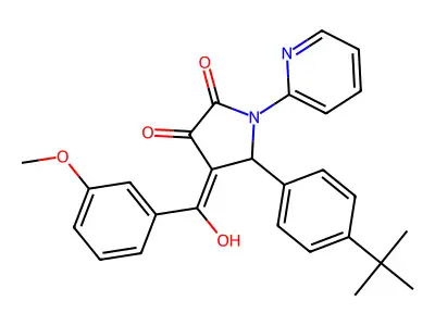 5-(4-tert-butylphenyl)-4-[hydroxy-(3-methoxyphenyl)methylidene]-1-pyridin-2-ylpyrrolidine-2,3-dione structure