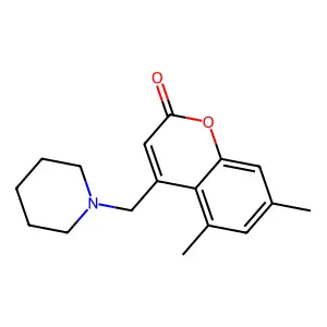 5,7-dimethyl-4-(piperidin-1-ylmethyl)-2H-chromen-2-one structure