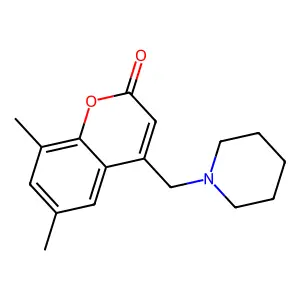 6,8-dimethyl-4-(piperidin-1-ylmethyl)-2H-chromen-2-one structure