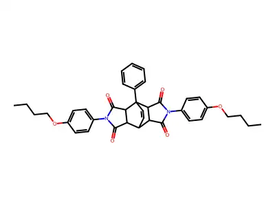 4,10-bis(4-butoxyphenyl)-1-phenyl-4,10-diazatetracyclo[5.5.2.0~2,6~.0~8,12~]tetradec-13-ene-3,5,9,11-tetrone structure