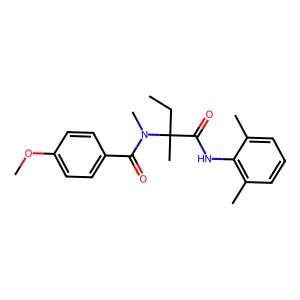 N-[1-(2,6-dimethylanilino)-2-methyl-1-oxobutan-2-yl]-4-methoxy-N-methylbenzamide structure