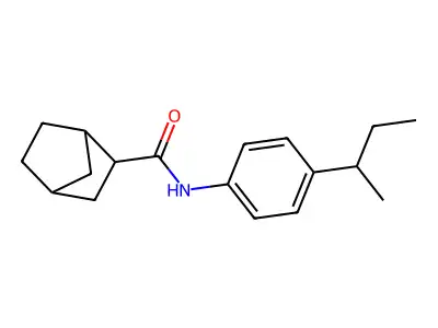 N-(4-(1-Methylpropyl)phenyl)bicyclo(2.2.1)heptane-2-carboxamide structure
