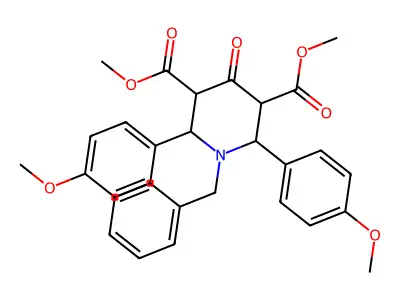 Dimethyl 1-benzyl-2,6-bis(4-methoxyphenyl)-4-oxo-3,5-piperidinedicarboxylate structure