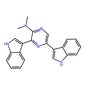 Pyrazinamine, 3,5-di-1H-indol-3-yl-N,N-dimethyl- structure
