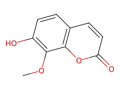 7-Hydroxy-8-methoxycoumarin structure