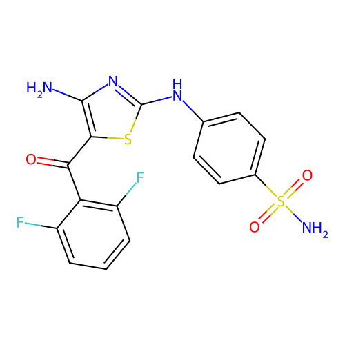 Benzenesulfonamide, 4-((4-amino-5-(2,6-difluorobenzoyl)-2-thiazolyl)amino)- structure