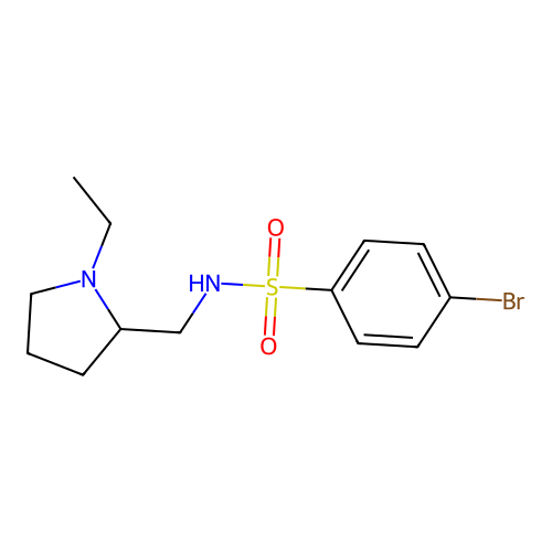 4-bromo-N-[(1-ethyl-2-pyrrolidinyl)methyl]benzenesulfonamide structure