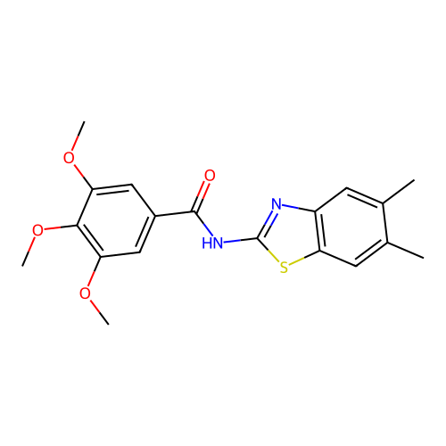 N-(5,6-dimethyl-1,3-benzothiazol-2-yl)-3,4,5-trimethoxybenzamide structure