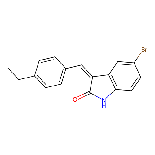 5-bromo-3-[(4-ethylphenyl)methylidene]-1H-indol-2-one structure