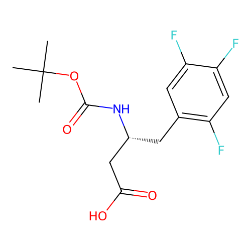 (R)-3-(tert-butoxycarbonylamino)-4-(2,4,5-trifluorophenyl)butanoic acid structure