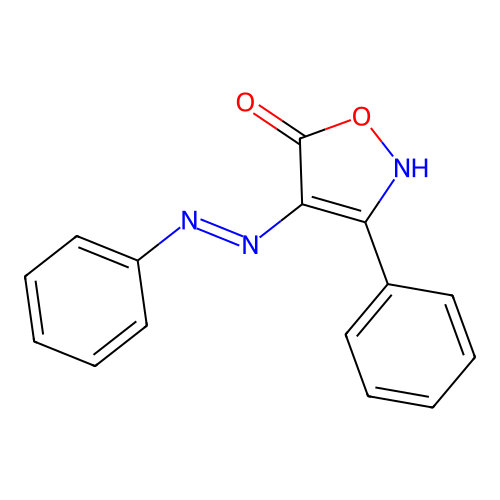4,5-Isoxazoledione, 3-phenyl-, 4-(phenylhydrazone) structure