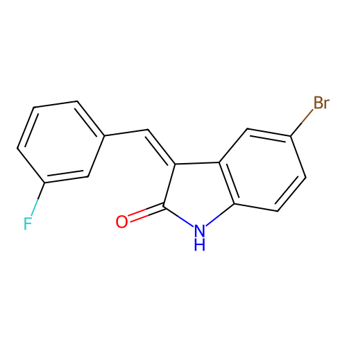 5-bromo-3-[(3-fluorophenyl)methylidene]-1H-indol-2-one structure